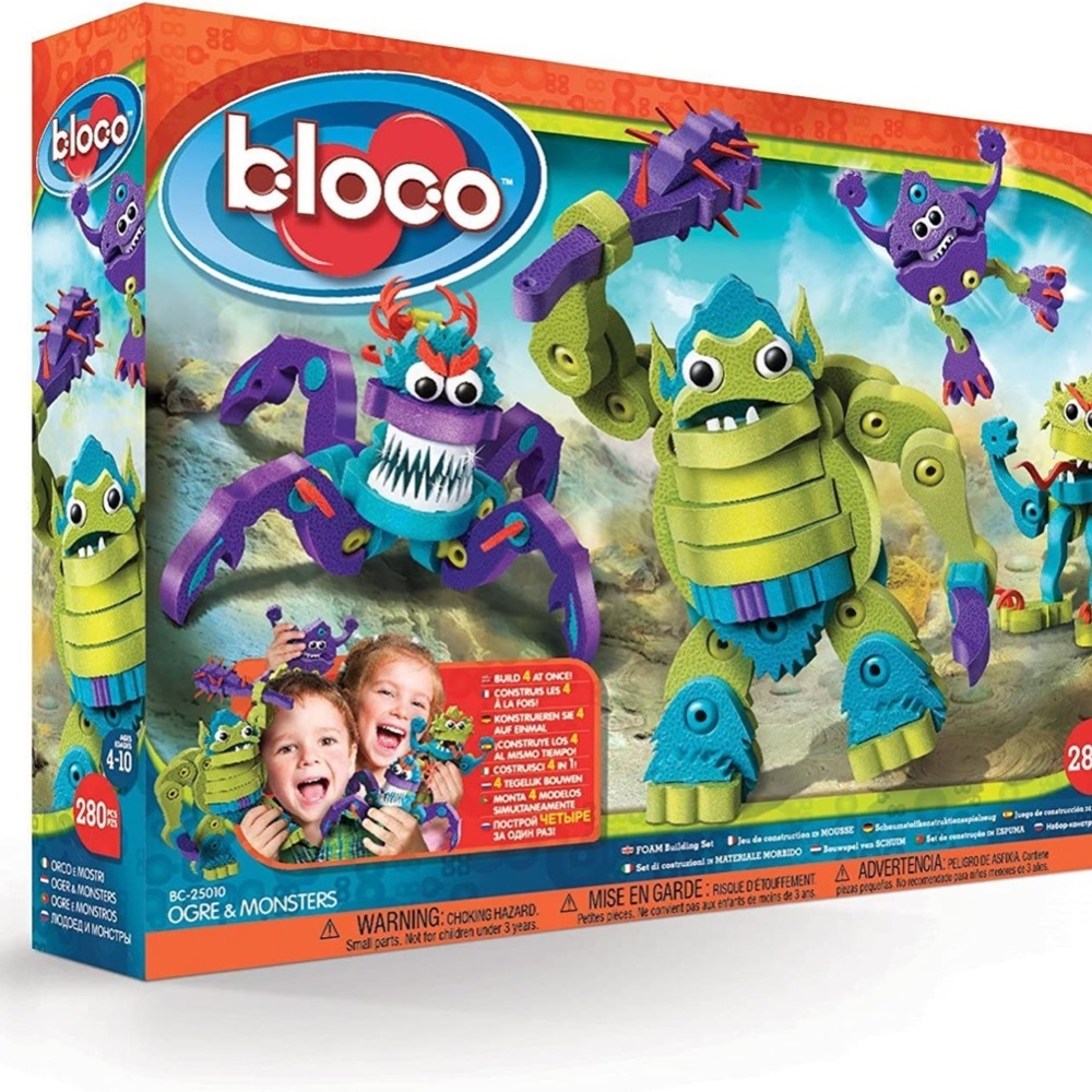 Bloco Toys Ogre & Monsters Building Construction Set 250+ Pieces STEM Toy